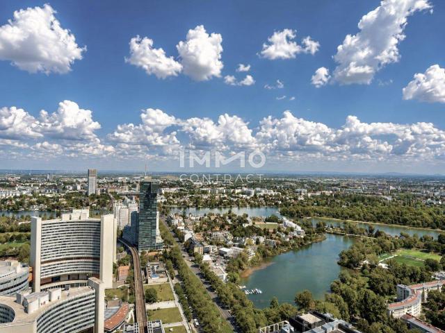 40. Etage mit Weitblick: DC2 Tower inkl. 39qm Loggia: 3 Zimmer Wohnung