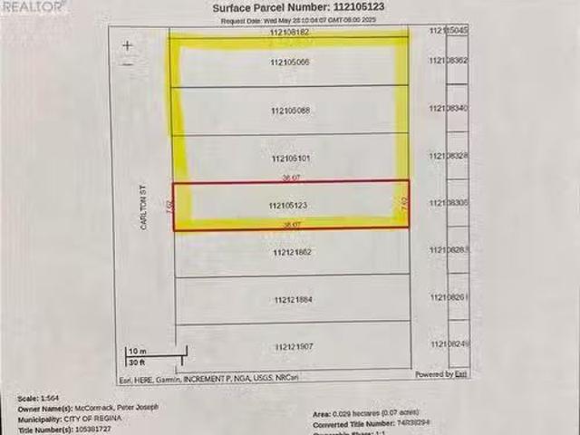 4113 Carlton Street, Regina, SK, S4S 3R8 vacant land for sal.