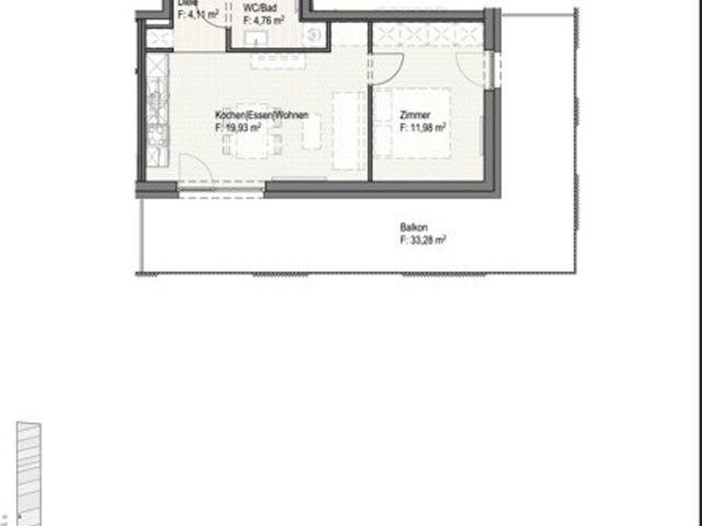 41M² 2 Zimmerwohnung mit Küche und Balkon im Reininghauspark 7