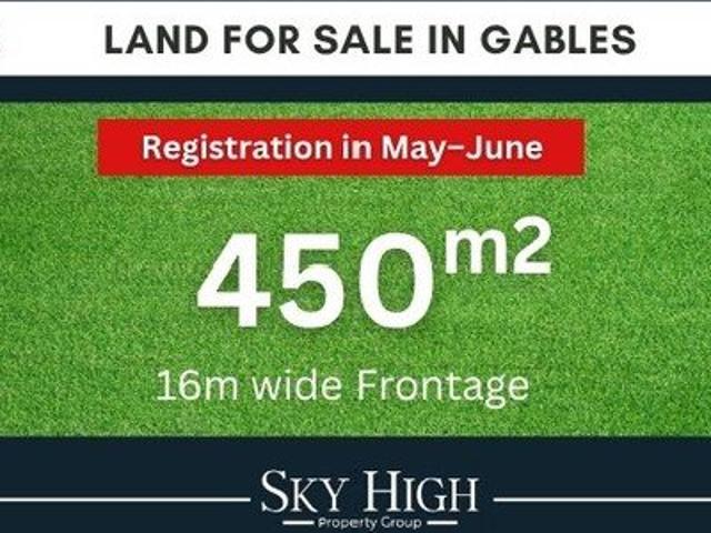 450m² block in Gables featuring a wide 16m frontage ideal for your dream custom build