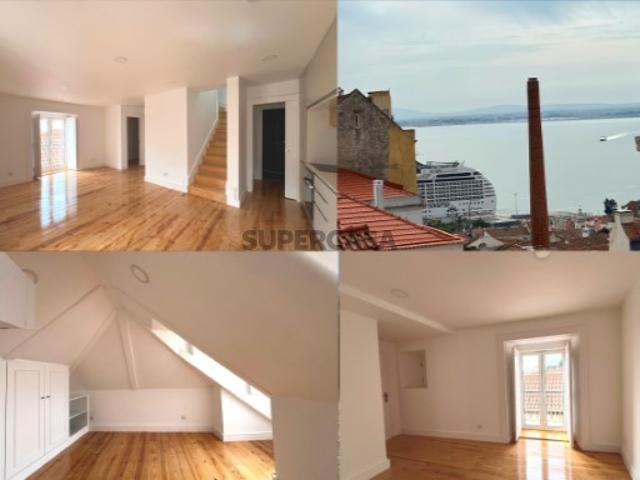4 apartamentos T2, um deles duplex, em prédio na Graça, de 4 pisos com 1 apartamento por piso, totalmente reconstruído, que mantém as fachadas exteriores. com 4 apartamentos. O último é um duplex, com vista rio e cidade