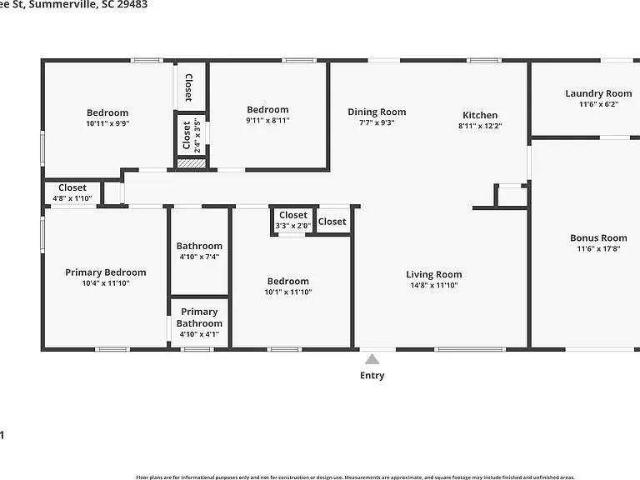 4 Bedroom Home for Rent at 108 Bee St, Summerville, SC 29483