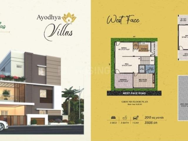 4 BHK Villa in Kollur for resale Hyderabad. The reference number is 20796152