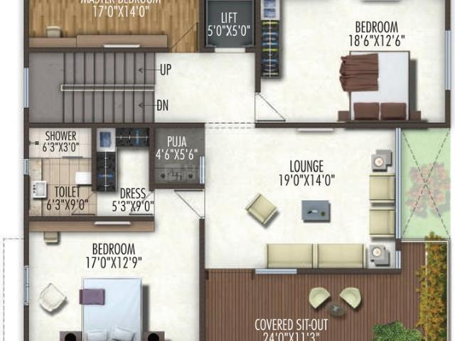 4 BHK Villa in Kollur for resale Hyderabad. The reference number is 20274842