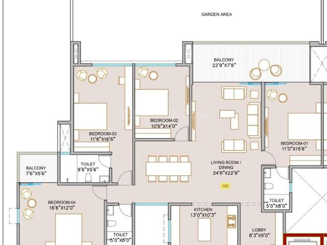 4 BHK Apartment in Balewadi for resale Pune. The reference number is 16093814