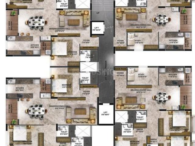 4 BHK Apartment in BJB Nagar for resale Bhubaneswar. The reference number is 16707988