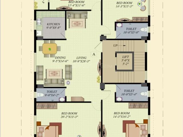 4 BHK Apartment in Lake Town for resale Kolkata. The reference number is 20856693