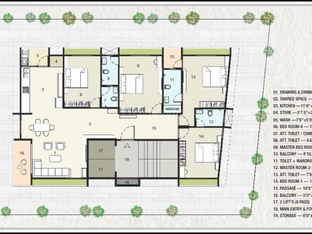 4 BHK Apartment in Sola for resale Ahmedabad. The reference number is 20991296