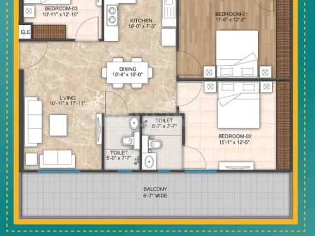 4 BHK Apartment in Sector 89 for resale Faridabad. The reference number is 18895596