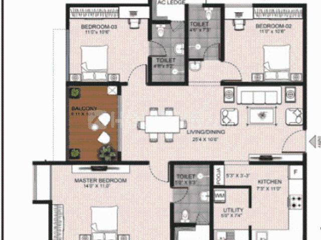 4 BHK Apartment in Sholinganallur for resale Chennai. The reference number is 21190315