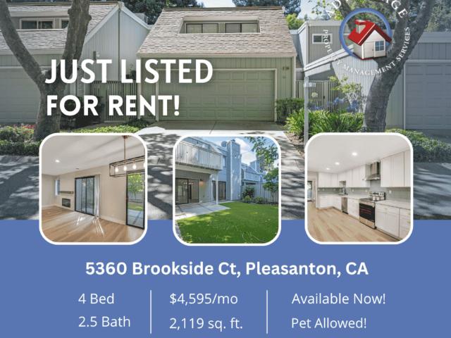 4 BR, 2.5 BA Apartment 5360 Brookside Ct, Pleasanton, CA 94588