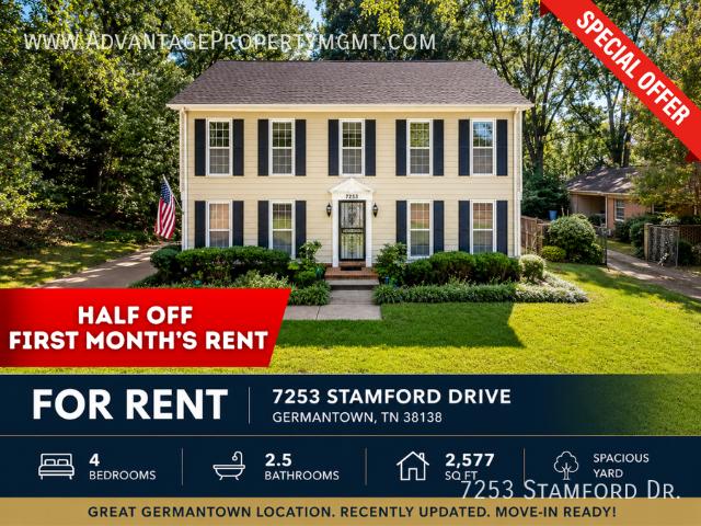 4 BR, 2.5 BA Apartment 7253 Stamford Dr Germantown, TN 38138