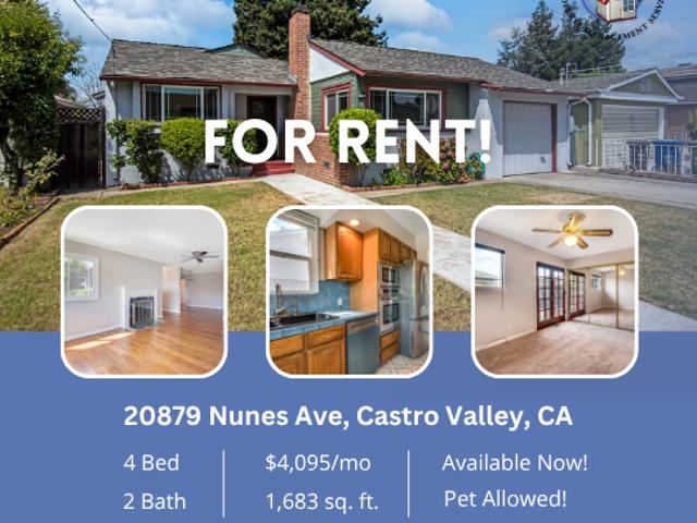 4 BR, 2 BA Apartment 20879 Nunes Avenue, Castro Valley, CA 94546