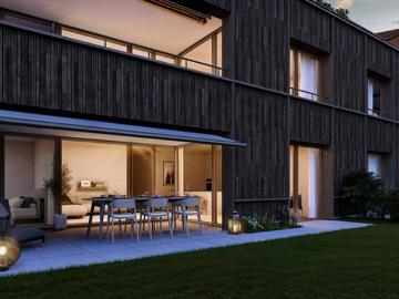 3 große Wohnungen mit jeweils 4,5 Zimmern mit Terrasse und privatem Garten