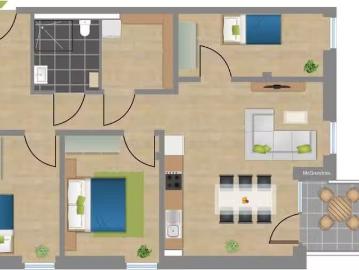 4 Zimmer 89 m² 1.281 € Kaltmiete Wohnungen in Alsdorf/Rhe.
