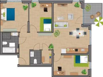 4 Zimmer 117 m² 1.667 € Kaltmiete Wohnungen in Alsdorf/Rh.