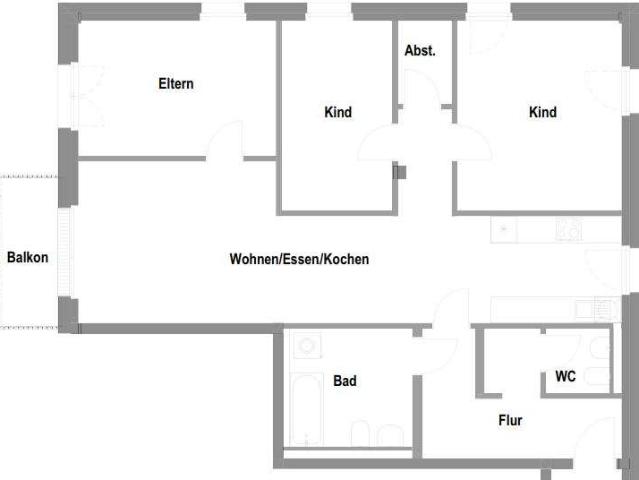 4 Zimmer Wohnberechtigungsschein II mit EK Stufe 3 unabdingbar!
