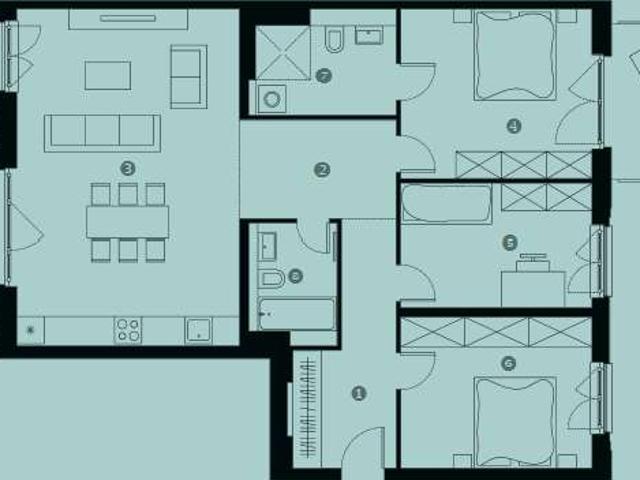 4 Zimmer Wohnung mit 2 Balkonen & 2 Bädern – bezugsfertig