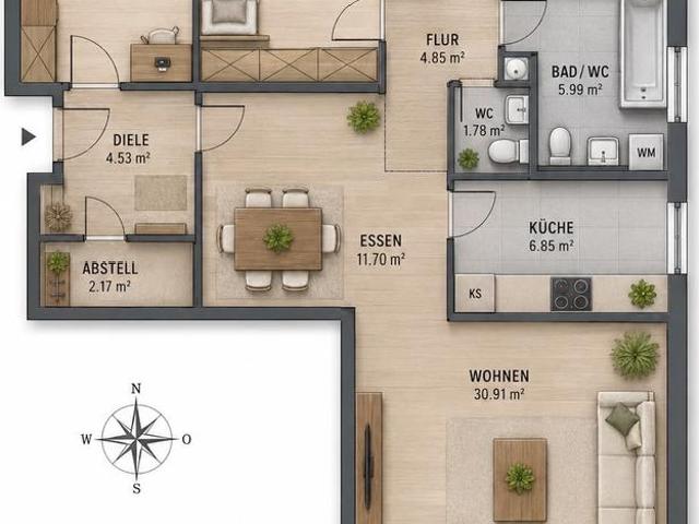 4 Zimmer Wohnung in Rastatt Rheinau