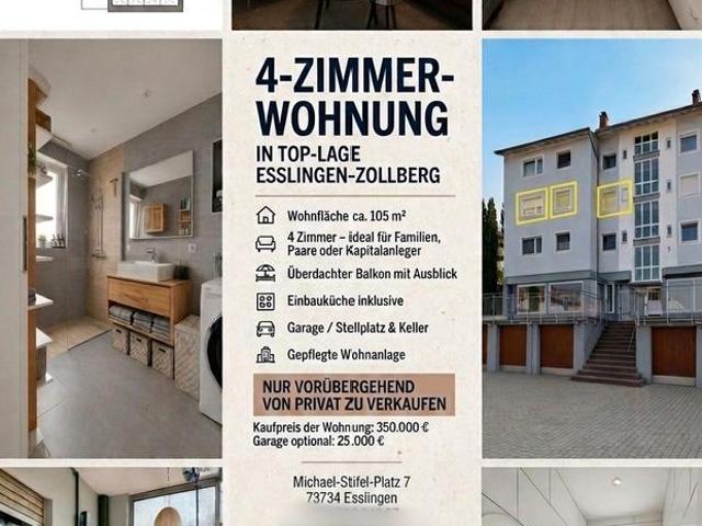 4 Zimmer Wohnung in Top Lage Esslingen Zollberg – Provisionsfrei