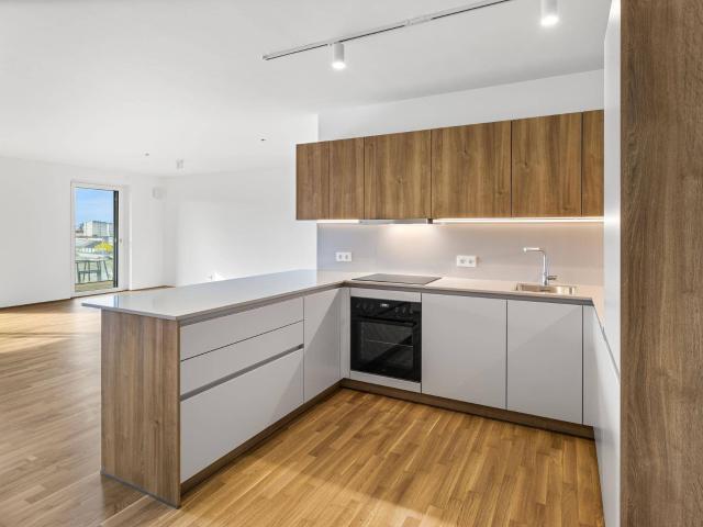 4 Zimmer Wohnung unmöbliert mit Zugang zu Fitness, Co Working, Dachterrasse, Kinoraum