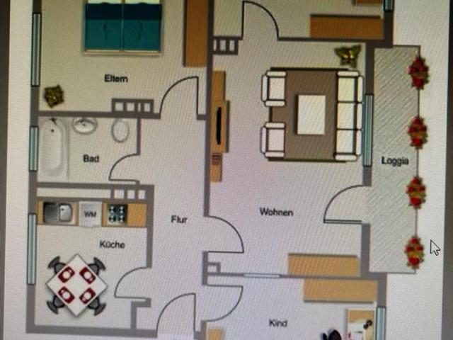 4 Zimmer ca. 75qm 2 Etage ruhige Lage großer Balkon
