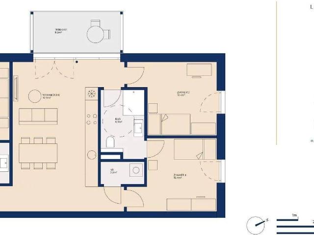 4 Zimmer DG Wohnung mit Terrasse