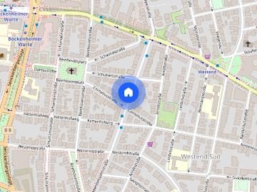 4 Zimmer im Westend: Hochwertig möblierte 4 Zimmerwohnung mit Loggia im top renovierten Altbau