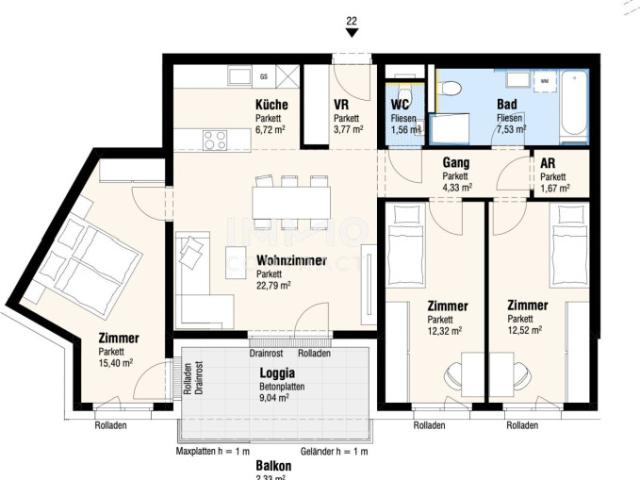 4 Zimmerwohnung, perfekt aufgeteilt! Provisionsfrei!