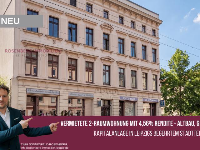 4,56% Rendite!* Vermietete 2 Raumwohnung mit Terrasse und Stellplatz in Leipzig Gohlis