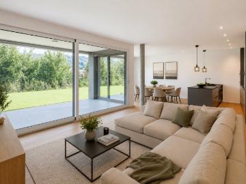 4.5 Gartenwohnung mit Blick auf die Aare