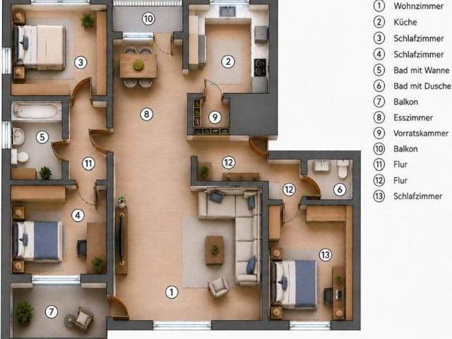4,5 Zimmer ETW provisionsfrei in Waldrandlage 2 Bäder 2 Balkone