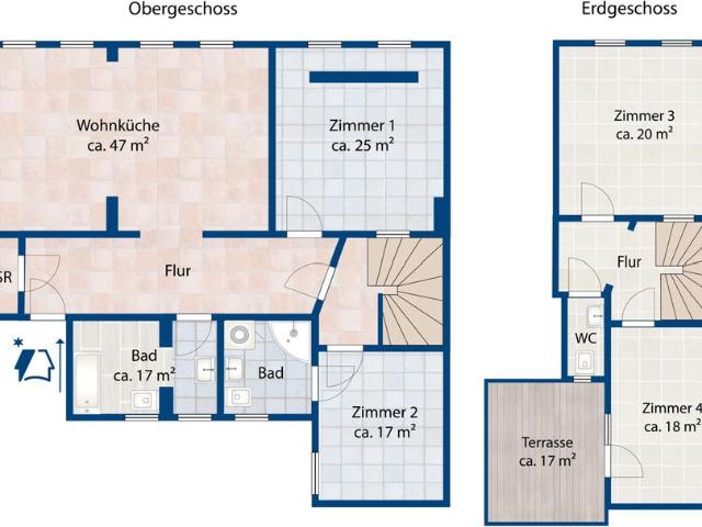 4 5 Zimmer im Maisonettestil. Ganz individuell mit 2,5 Bädern und kleiner Terrasse im Bebelviertel