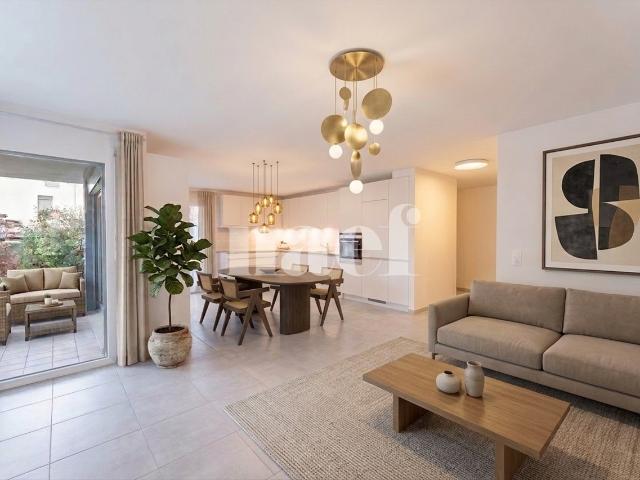 4,5 Zimmer Wohnung im Erdgeschoss mit Terrasse und Garten zum Verkauf in Prez vers Noréaz
