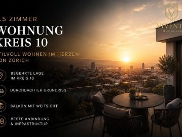 4.5 Zimmer Wohnung mit Weitsicht & Cheminée im Kreis 10
