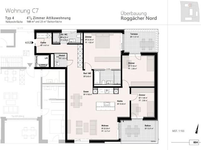4.5 Zimmer, 140 m²