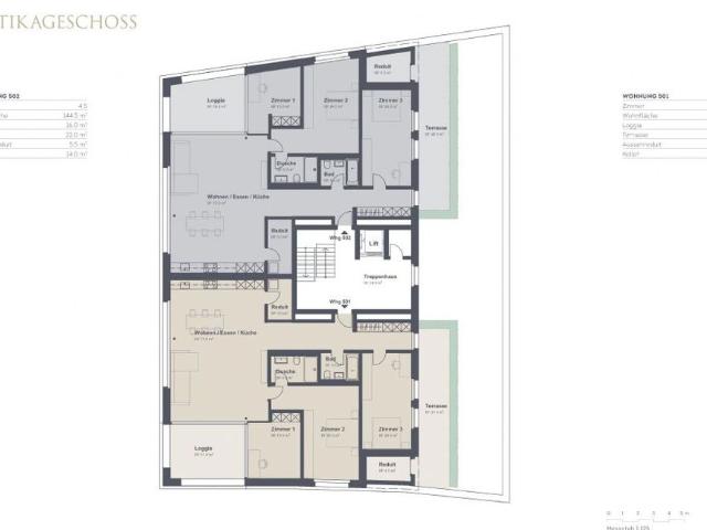 4.5 Zimmer, 146 m², 5. Stock