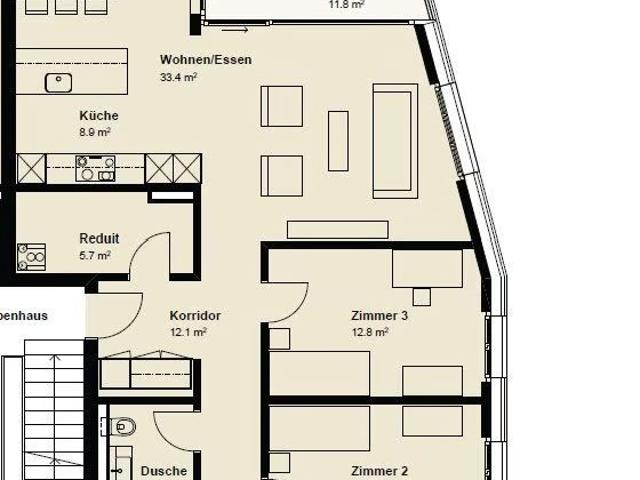 4.5 Zimmer, 117 m²