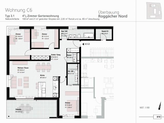 4.5 Zimmer, 133 m², EG