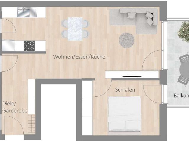 4,5 Zimmerwohnung mit Westbalkon und Badewanne