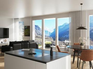 Etagenwohnung kaufen in Wilderswil - Terrasse