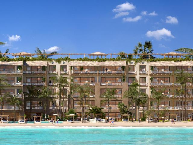 4REC 4BA Departamento con Terraza front of the Sea, Artila, Isla Mujeres