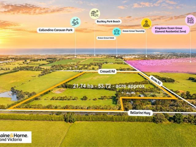 53.72 ACRES WITH LUXURY RESIDENCE ADJOINING GENERAL RESIDENTIAL ZONING IN THE BELLARINE PENINSULA