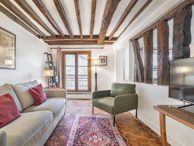 50 square meter apartment on the 3rd floor entirely overlooking a tree filled courtyard, Paris Amsterdam Apartments for Rent