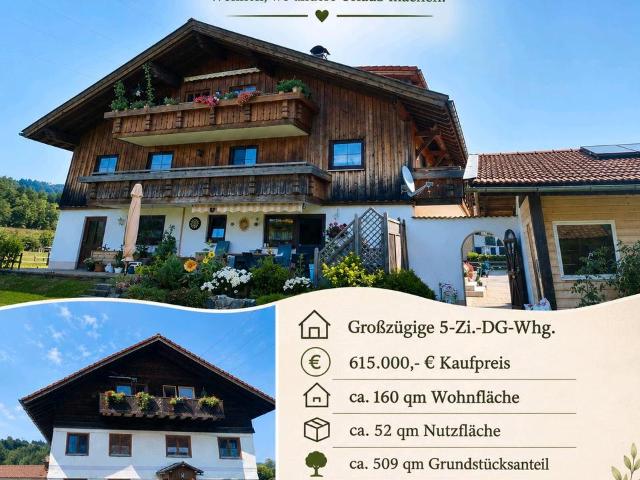 5 Zi. DG Whg. mit Gartenanteil in attraktiver Ortsrandlage