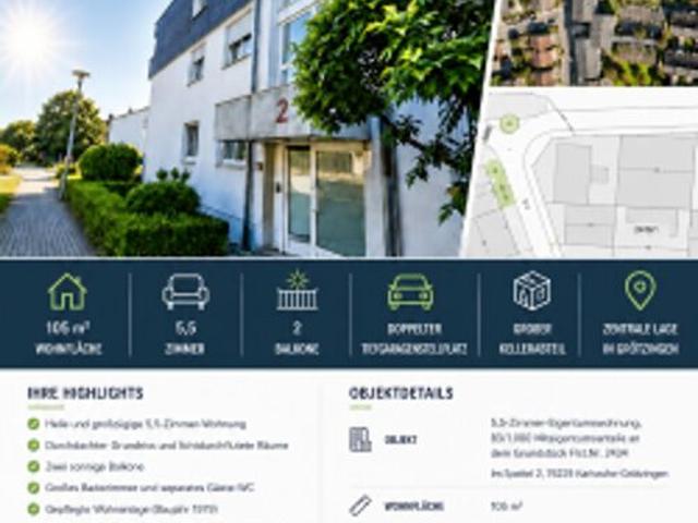 5,5 Zimmer Eigentumswohnung im Herzen Grötzingens