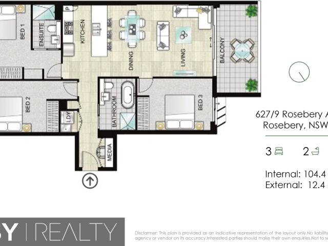 627/9 Rosebery Avenue, Rosebery NSW 2018 Apartment For Rent | Domain