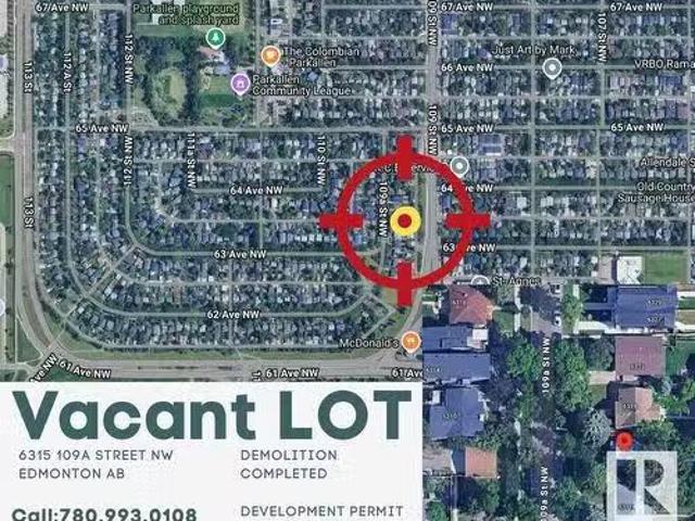 6315 109A Street, Edmonton, AB, T6H 3C6 vacant land for sale.