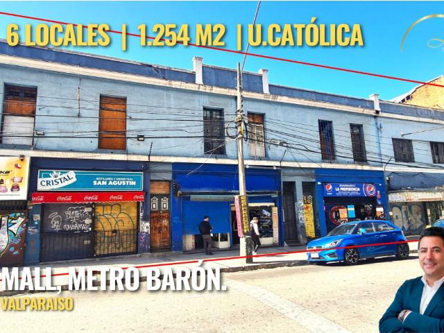 6 locales | 1.254 m2 terreno a pasos Av. Argentina, Metro barón