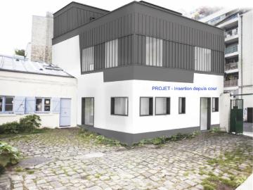 75011, Folie Méricourt. Maison de ville côté rue avec PC pou
